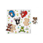 Detoa Puzzle Vkládačka deskové Krtek dřevo 22,5x22,5cm ve fólii 18m+