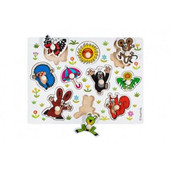 Detoa Puzzle Vkládačka deskové Krtek dřevo 30x23cm ve fólii 18m+