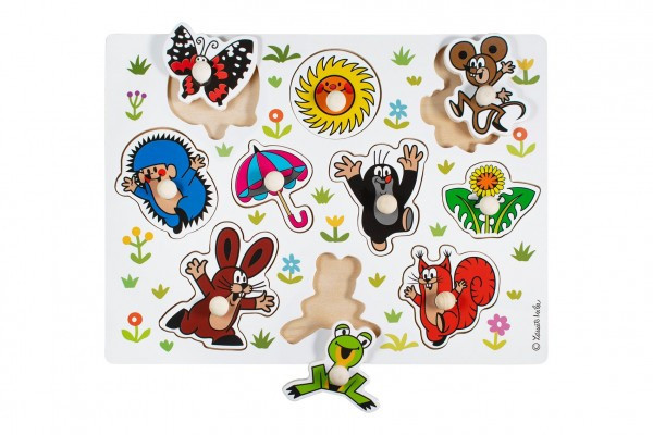 Detoa Puzzle Vkládačka deskové Krtek dřevo 30x23cm ve fólii 18m+