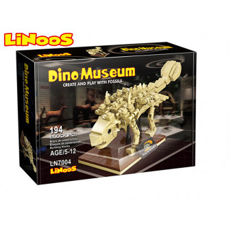 LiNooS stavebnice 194ks skelet dinosaurus Ankylosaurus v krabičce