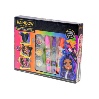Rainbow High dekorativní sada s křídami na vlasy a doplňky v krabičce