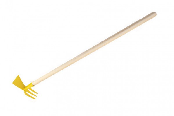 Motyka/Motyčka oboustranná žlutá s násadou kov dřevo 80cm nářadí