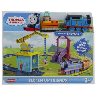 Mattel Fisher Price Tomáš a přátelé Vláčkový set s jeřábem a motorovou mašinkou na baterie HDY58