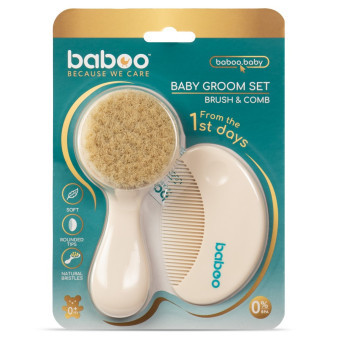 Baboo Sada na vlásky kartáč+hřeben 0m+