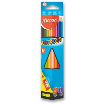 Maped Pastelky Maped Color'Peps - 12 barev + ořezávátko