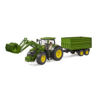 Bruder 3155 Traktor John Deere 7R350 + vlek a čelní nakladač