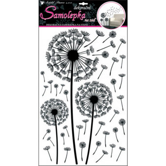 Anděl samolepky na zeď pampeliška černá 32 x 60 cm