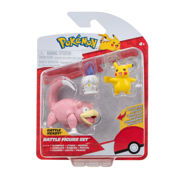 Pokémon figurky - 3 ks v balení Slowpoke+Litwick+Pikachu