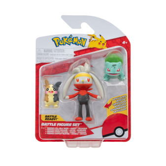 Pokémon figurky - 3 ks v balení Full Belly Mode+Raboot+Bulbasaur