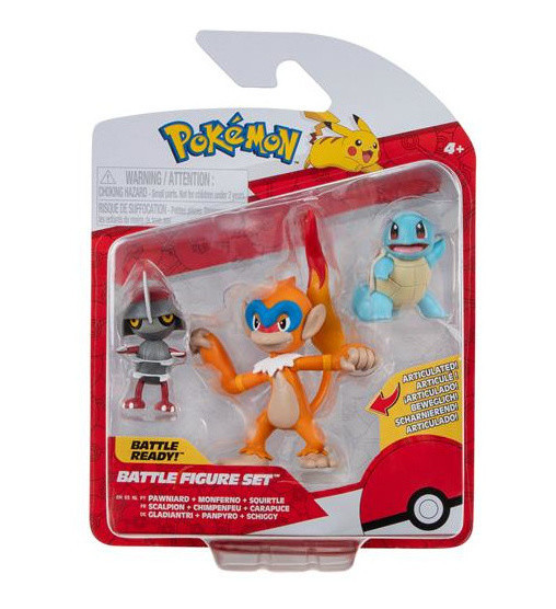 Pokémon figurky - 3 ks v balení Pawniard+Monferno+Squirtle