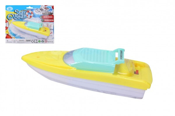 Loď člun do vody plast 18cm na baterie na kartě