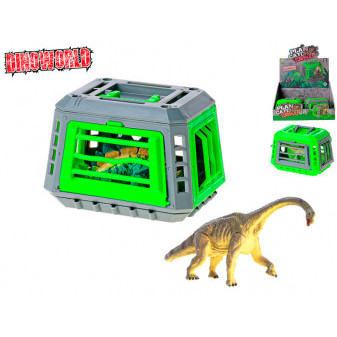 Dinoworld dinosaurus 12-14,5cm pohyblivé části v kleci