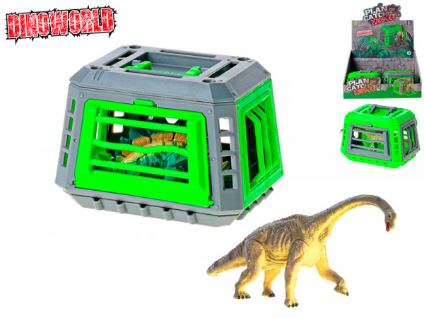 Dinoworld dinosaurus 12-14,5cm pohyblivé části v kleci