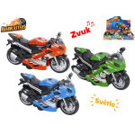 Roadblasters motorka 14,5cm na setrvačník na baterie se světlem a zvukem 3barvy