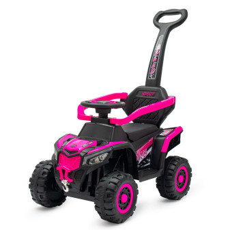 Baby mix Dětské elektrické odrážedlo Baby Mix Ruggy s vodící tyčí růžové na baterie