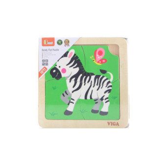 Viga dřevěné puzzle zebra 12 x 12 cm