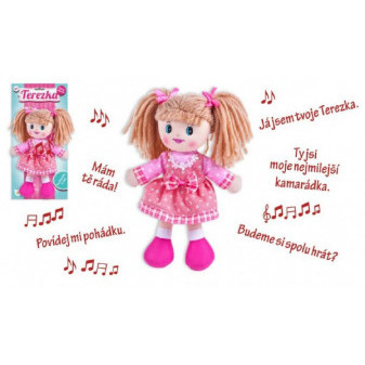 Panenka Terezka hadrová plyšová 30 cm česky mluvící na baterie