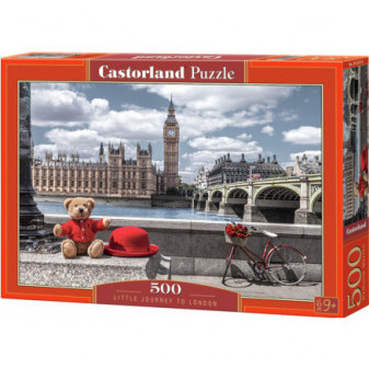 Castorland 53315 Puzzle 500 dílků - Výlet po Londýně (medvěd v červeném)