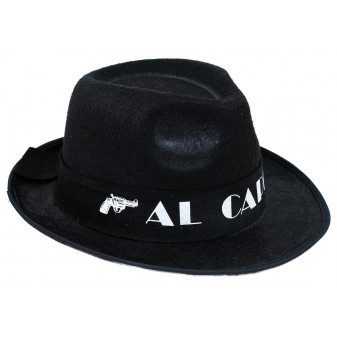 Karnevalový černý klobouk AL CAPONE pro dospělé