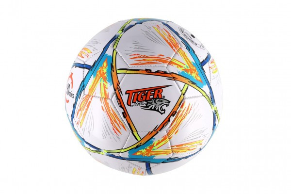 Míč fotbalový barevný šitý kůže 23cm vel. 5 v sáčku