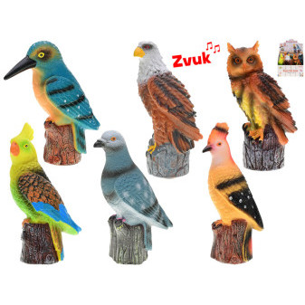 Pták 17-20cm na baterie se zvukem 6druhů