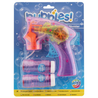 Bublifuková pistole svítící + 2 bublifuky růžová 50 ml na baterie