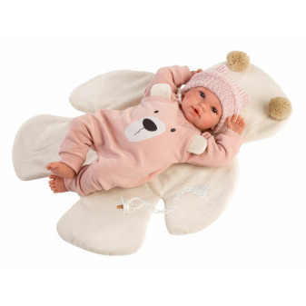 Llorens 63644  NEW BORN - realistická panenka miminko se zvuky a měkkým látkovým tělem - 36 cm