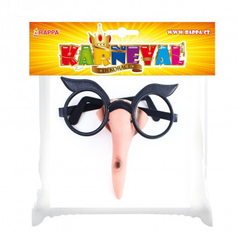 Karnevalový čarodějnický nos s brýlemi