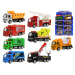 Auto nákladní kov 10cm 1:55 zpětný chod 8druhů v krabičce