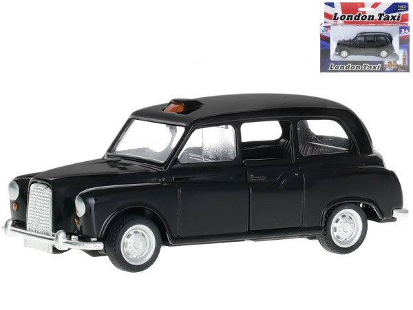 Auto taxi londýnské 12cm 1:43 kov na zpětný chod v krabičce