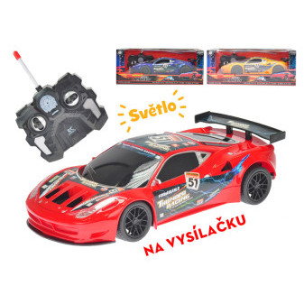 R/C auto sportovní 23cm plná funkce na dálkové ovládání se světlem 40MHz 3barvy v krabičce