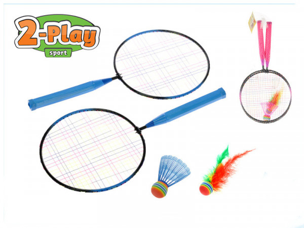 Badmintonové rakety dětské 44 x 22 cm 2 ks s 2 ks košíčků