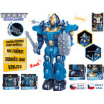 Robot 33cm na baterie česky mluvící chodící s doplňky, světlem a zvukem 2barvy v krabičce