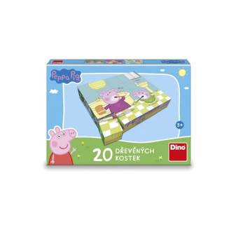 Dino Dřevěné kostky Peppa Pig: Veselý den – 20 kostek