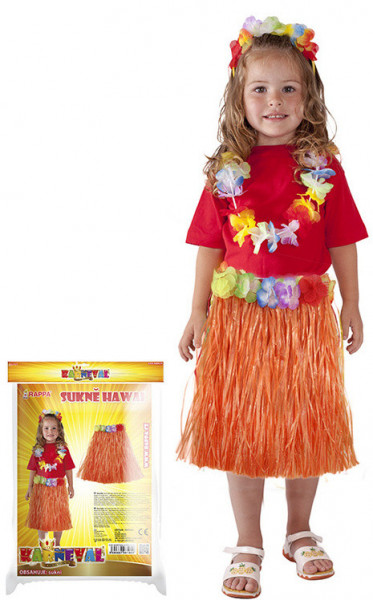 Sukně hawai dětská 45 cm oranžová
