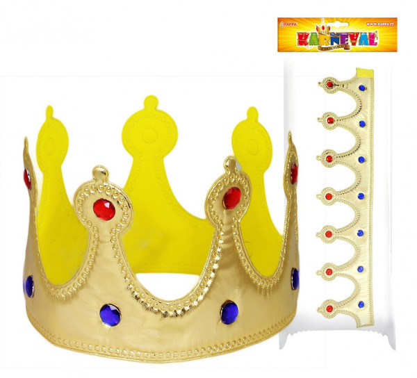 Karnevalová královská koruna na suchý zip 53 cm