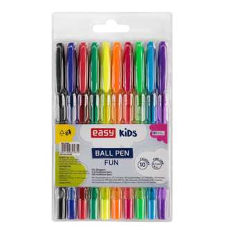 Easy Kids FUN Kuličková pera, barevné náplně, 0,7 mm, 10 barev