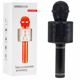 Mikrofon černý  karaoke s nahráváním a bluetooth