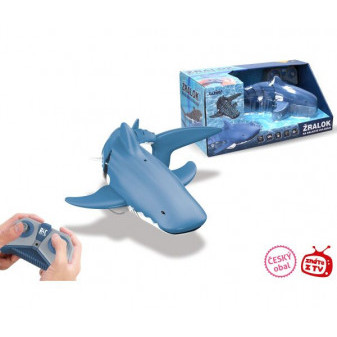 Žralok bílý RC do vody 35 cm na dálkové ovládání dobíjení USB