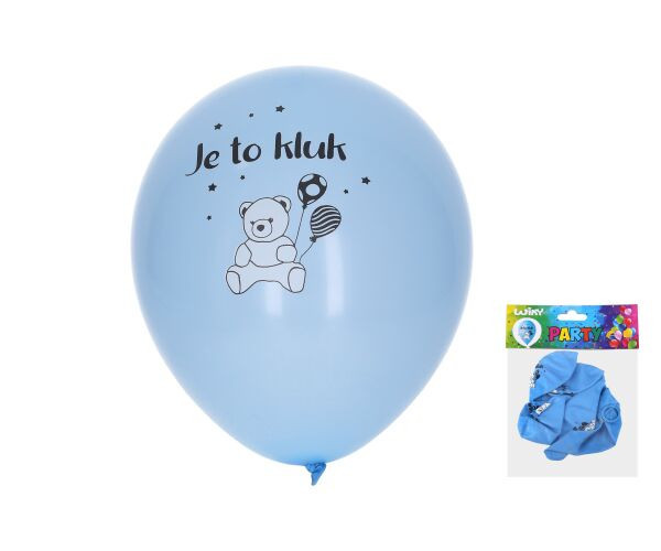 Balónek nafukovací 30 cm - sada 5ks, Kluk
