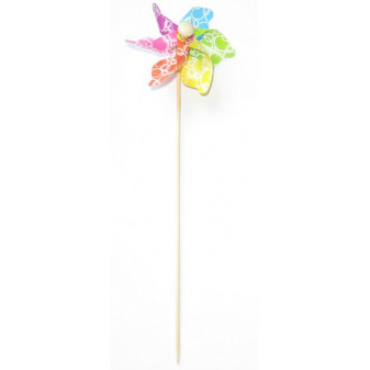 Anděl Větrník s barevnými lopatkami a puntíky 28 cm průměr 9 cm