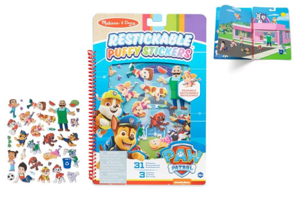 Lowlands Kniha Tlapková patrola Paw patrol se znovu použitelnými 3D samolepkami 19x28cm