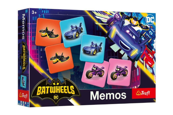 Trefl Pexeso papírové Batmanův vozový park Batwheels společenská hra 30 kusů v krabici 21x14x4cm