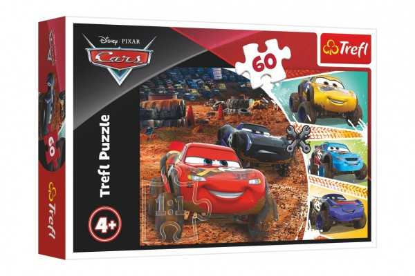 Trefl Puzzle 17327 Puzzle Disney Cars 3 McQueen s přáteli 33x22cm 60 dílků v krabici 21x14x4cm