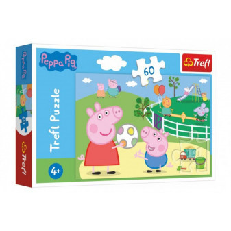 Trefl Puzzle Prasátko Peppa/Peppa Pig Zábava s přáteli 33x22cm 60 dílků