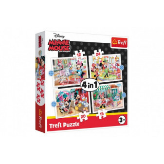 Tefl Puzzle 4v1 Minnie s přáteli Disney 28,5x20,5cm v krabici 28x28x6cm