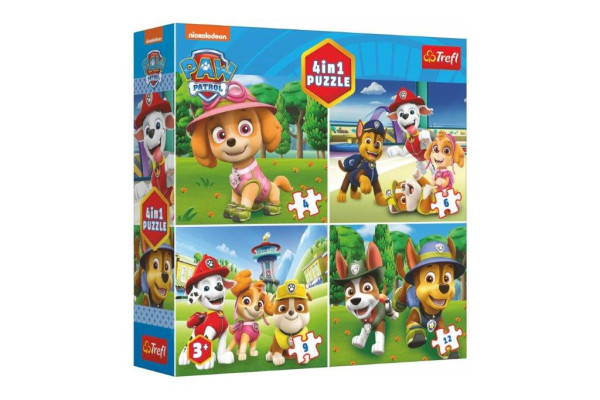 Trefl Puzzle 4v1 Tlapková patrola/Paw Patrol 18,5x16cm v krabici 20x20x5cm