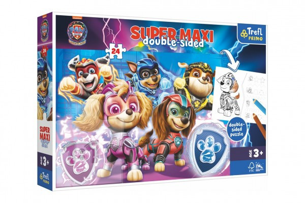 Trefl Puzzle SUPER MAXI oboustranné Psí tým v akci Tlapková patrola Paw patrol 24 dílků v krab.