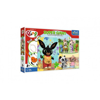 Trefl Puzzle 3v1 GIANT oboustranné 15 dílků Bingův šťastný den 60x40cm v krabici 40x27x6cm 24m+