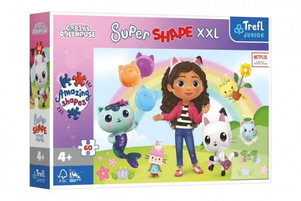 Trefl Puzzle Šťastní přátelé Gabby 60 XL Super Shape